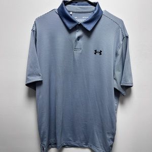 Under Armour Men’s Large Blue & White Polo